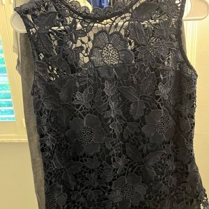 Nanette Lepore sleeveless embroidered Lace Trim top